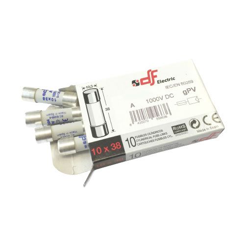 DF Electric 420002 2A Cylindrical Fuse 10×38 (Pack 10)